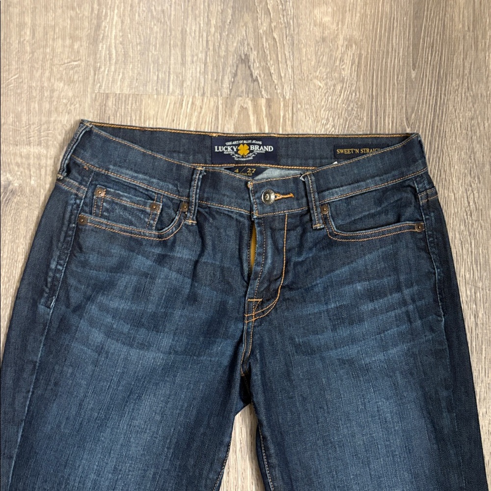 Lucky‎ Brand Dark Blue Straight Leg Jeans size 4/27 - Picture 2 of 12